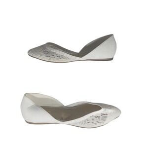 Ollio Womens White Lace D'Orsay Pointed Toe Ballet Flats Size 6 Z593